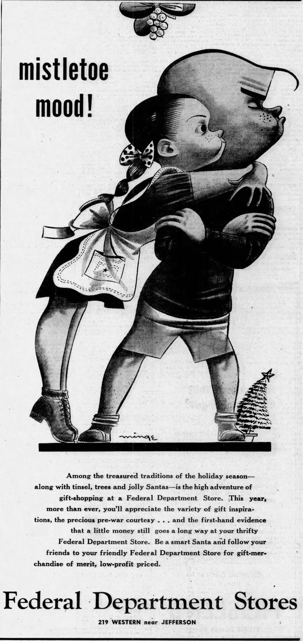 Federals (Federal Department Store) - Muskegon Dec 1944 Ad